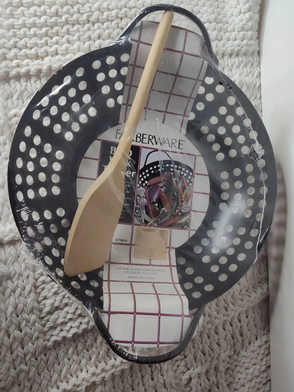 FARBERWARE BBQ Wok Topper with Wood Spatula NEW